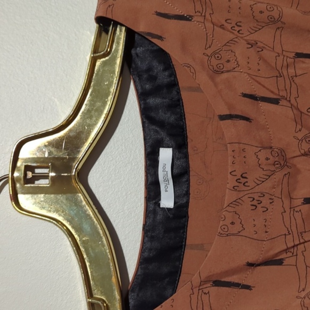 Whimsical Owl print Pou‎ dou dou dress medium - Picture 5 of 9